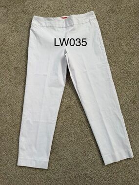 Women's White Pull-On Cotton Chinos